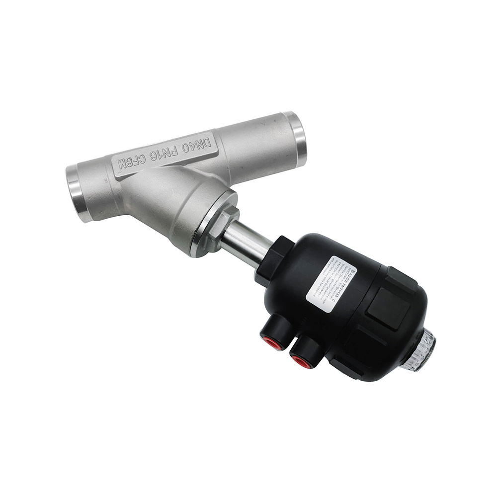 Double Acting 1 inch weld Water 2 way Air Pneumatic Stainless Steel Angle Seat Valve