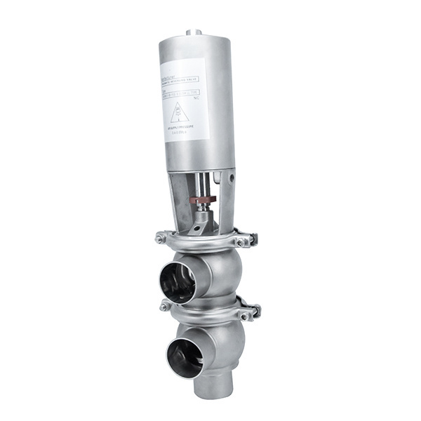 SS304 Hygienic LL type  Pneumatic Diverter flow Diversion  Valve