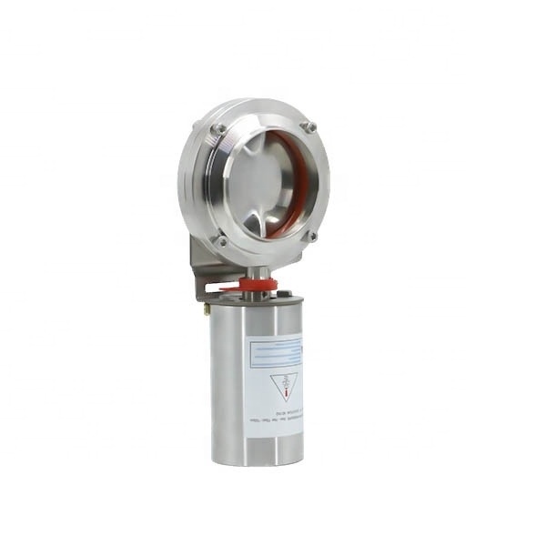 DN32 Stainless Steel High Temperature Pneumatic Weld Butterfly Valve with SS304 Grade