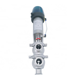 Stainless Steel SS304 Sanitary Hygienic 21Model LL Pneumatic Clamp Diverter Valve  with Control Head