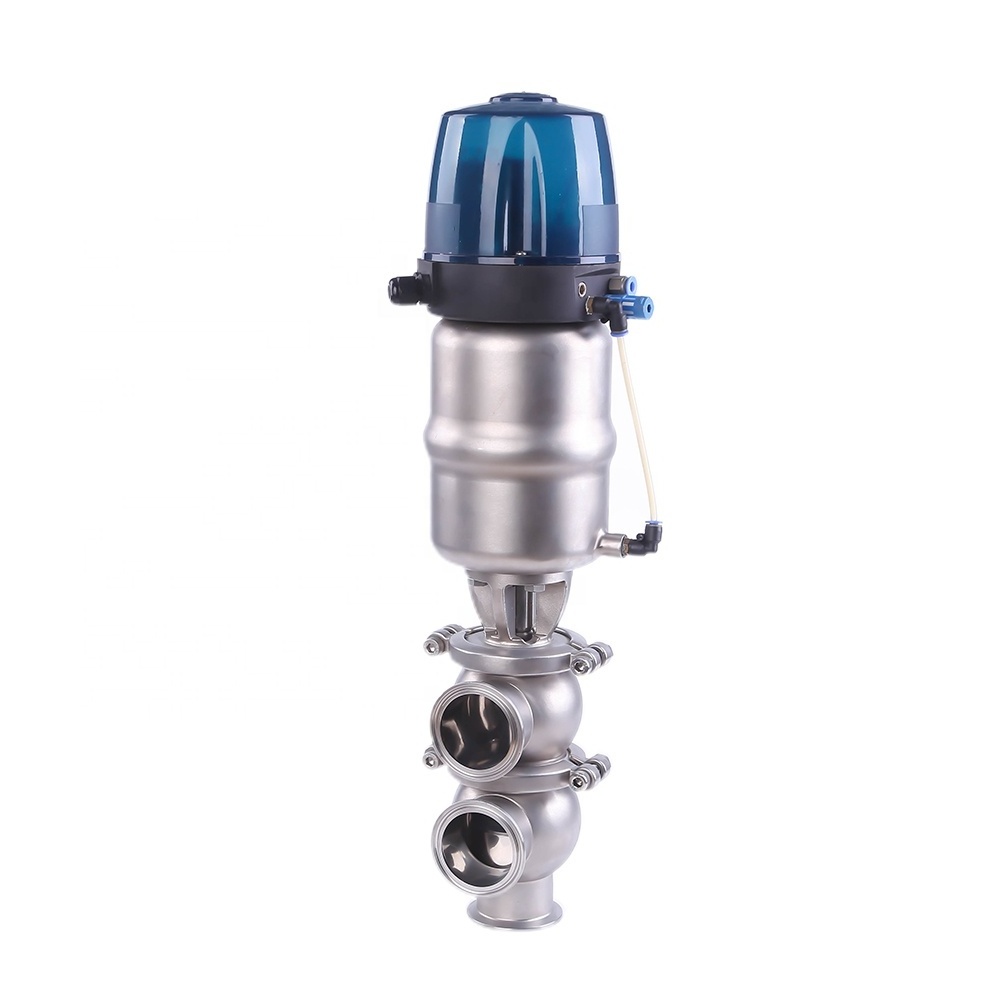 Stainless Steel SS304 Sanitary Hygienic LL Pneumatic Welding Dirverter Valve with Control Head