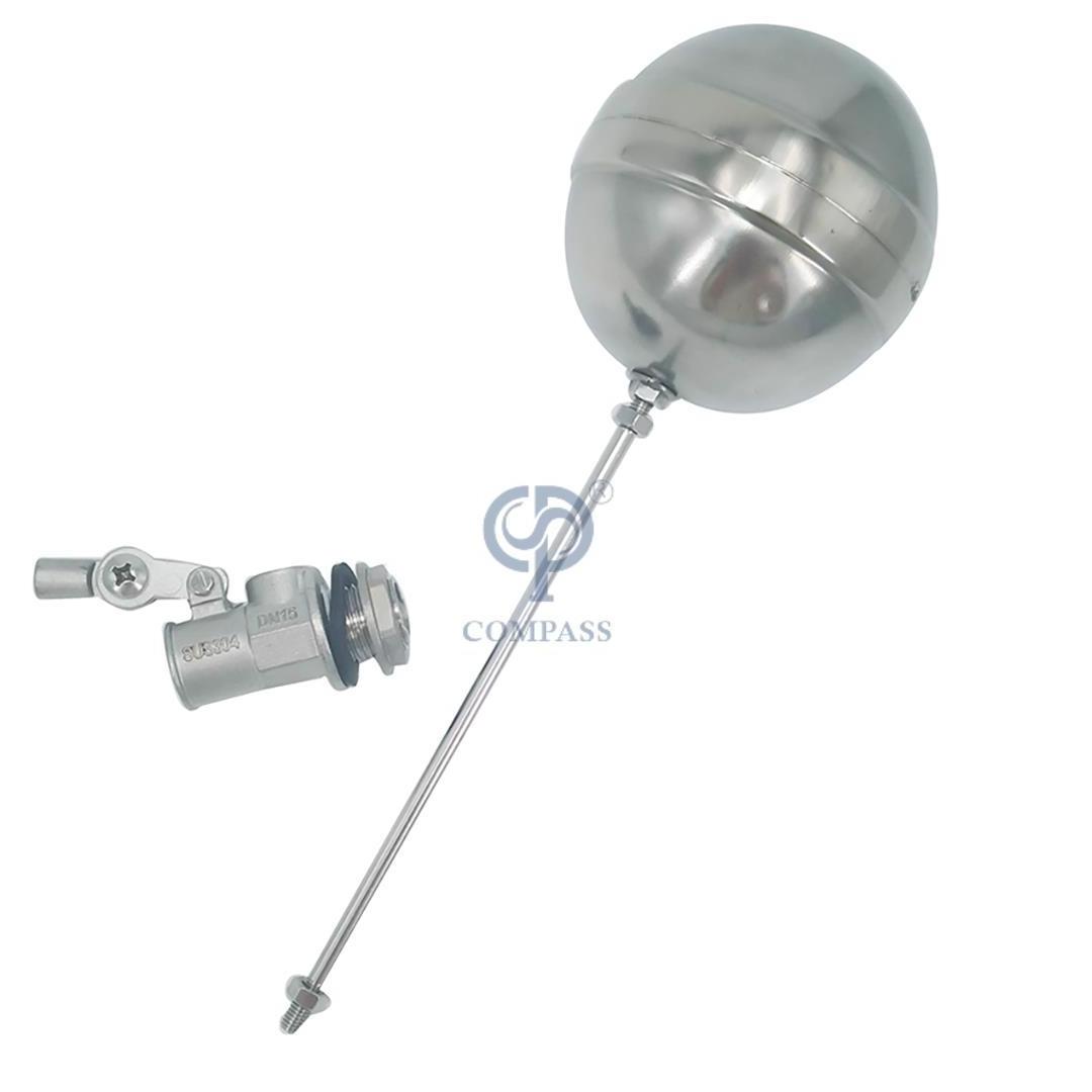 Compass Water Level Control Ball Floating Valve SS304 Sanitary Stainless Steel Float Ball Valve for water tank