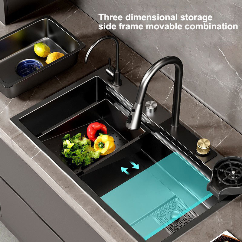 Single Bowl Under Mount Fregadero Stainless Steel Smart Multifunction Kitchen Sink