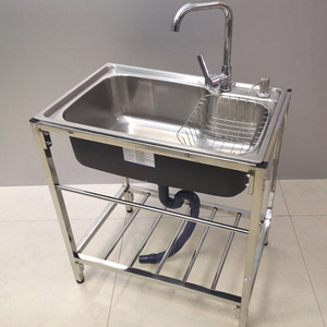 Customize Stainless Steel Kitchen Sink Display Stand Commercial Single Double Bowl Kitchen Stand