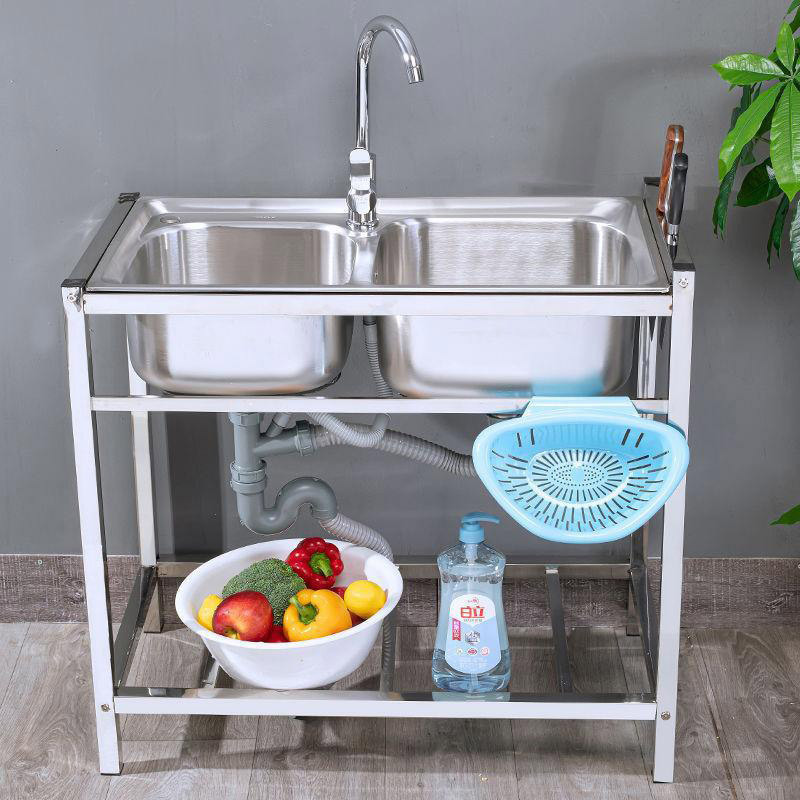 Customize Stainless Steel Kitchen Sink Display Stand Commercial Single Double Bowl Kitchen Stand