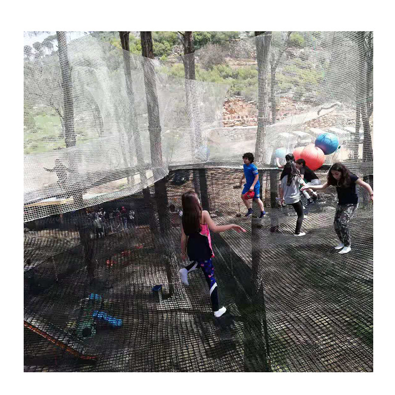 High grade knotless polyester CE standard UV resistant amusement park safety net heavy duty fall protection rope safety nets