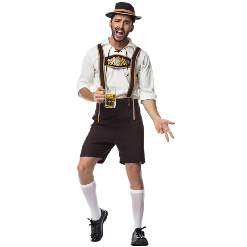 Men's Oktoberfest Costumes Traditional German Bavarian Beer Male Cosplay Halloween Octoberfest Festival Party Clothes