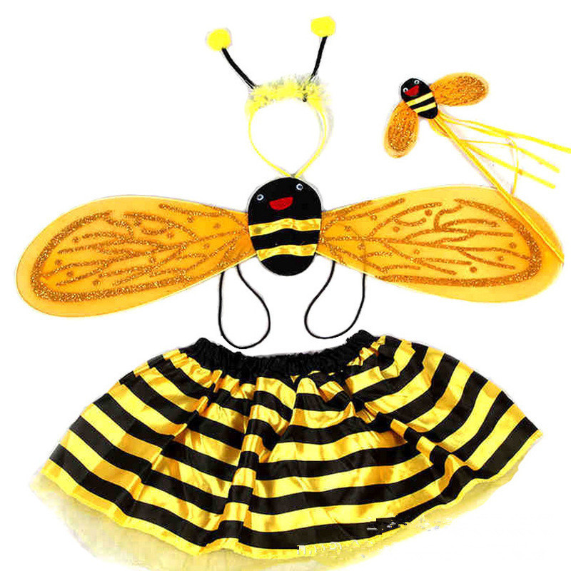 Butterfly Bees Ladybug Costume Ballet Tutu Skirt Fairy Wing and Headband for Kids Birthday Halloween Party Dress Up