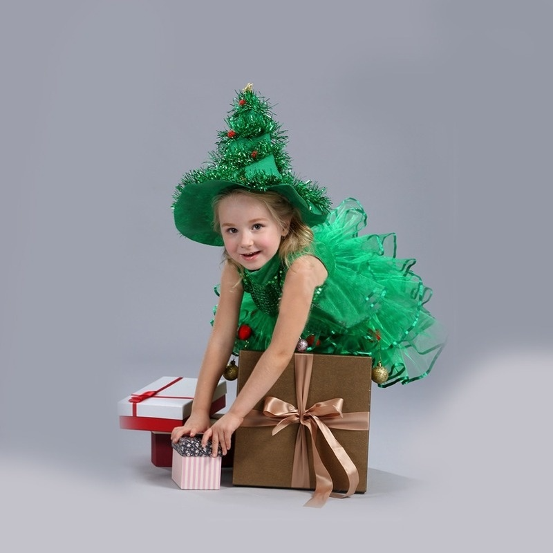 Toddler Kids Baby Girls Christmas Tree Costume Dress Outfits Green Elf Kindergarten Dance Costume