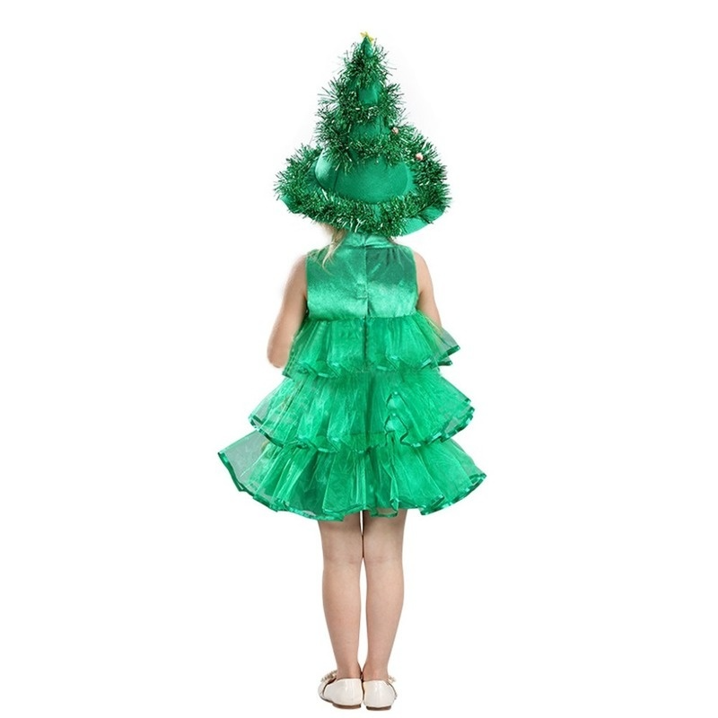 Toddler Kids Baby Girls Christmas Tree Costume Dress Outfits Green Elf Kindergarten Dance Costume