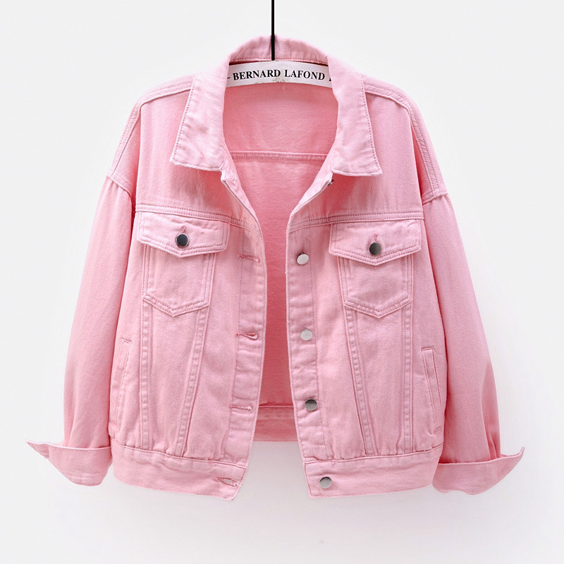 Classic Denim Jacket Women Jeans  Jean Boyfriend Jackets for Women Oversize Loose Coat Veste Femme Purple White Yellow Mujer