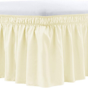 Wrap Around Bed Skirt Elastic Dust Ruffle - Easy Wrap Around Ruffle Skirt 18 Inch Depth