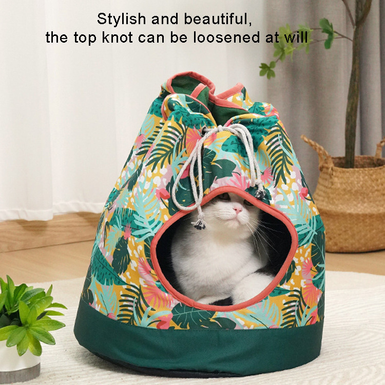 Cat Nest Winter Warm Fully Enclosed Cat Bed Baby Cat Sleeping Bag All Season Universal Tent Pet Bed