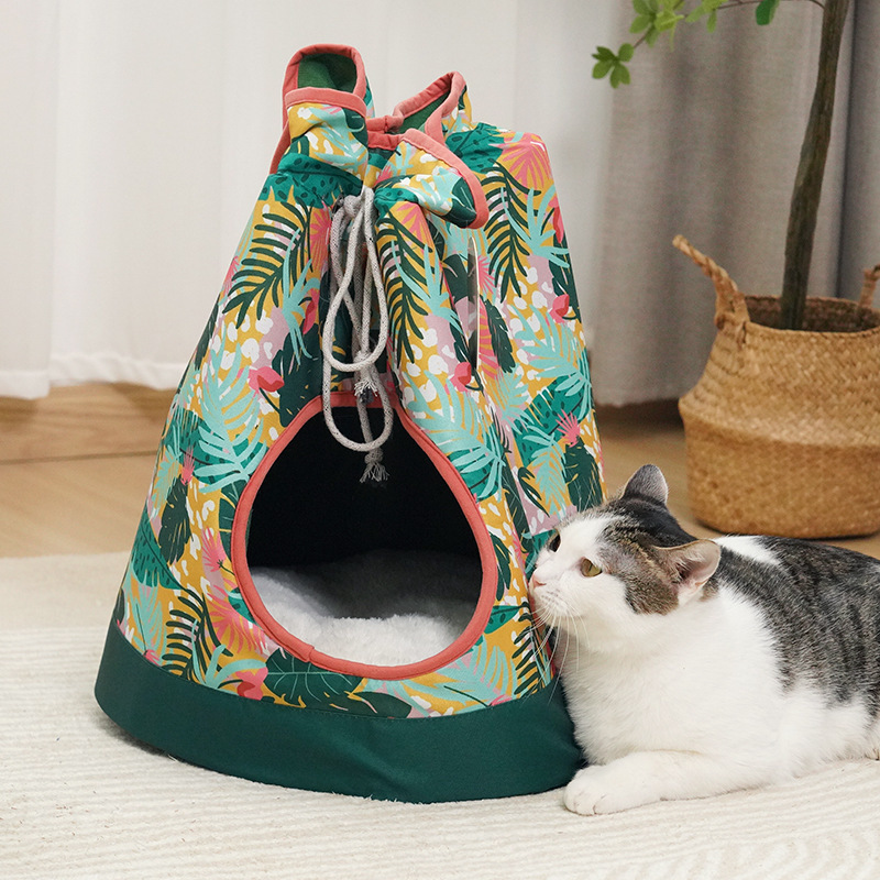 Cat Nest Winter Warm Fully Enclosed Cat Bed Baby Cat Sleeping Bag All Season Universal Tent Pet Bed