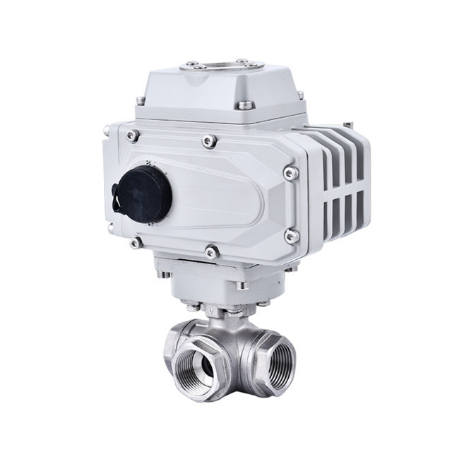 YIRUITE Electric 3-way Control Valve Motor Regulator Electically Operated Stainless Steel Thread 3 Way Valve with electric motor