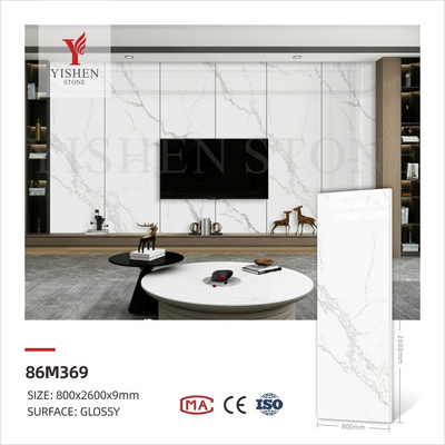 800x2600 Porcelain Marble Sintered Stone Tile Wall Slab Porcelain Marble Glossy Slab Textured Sintered Stone Tile