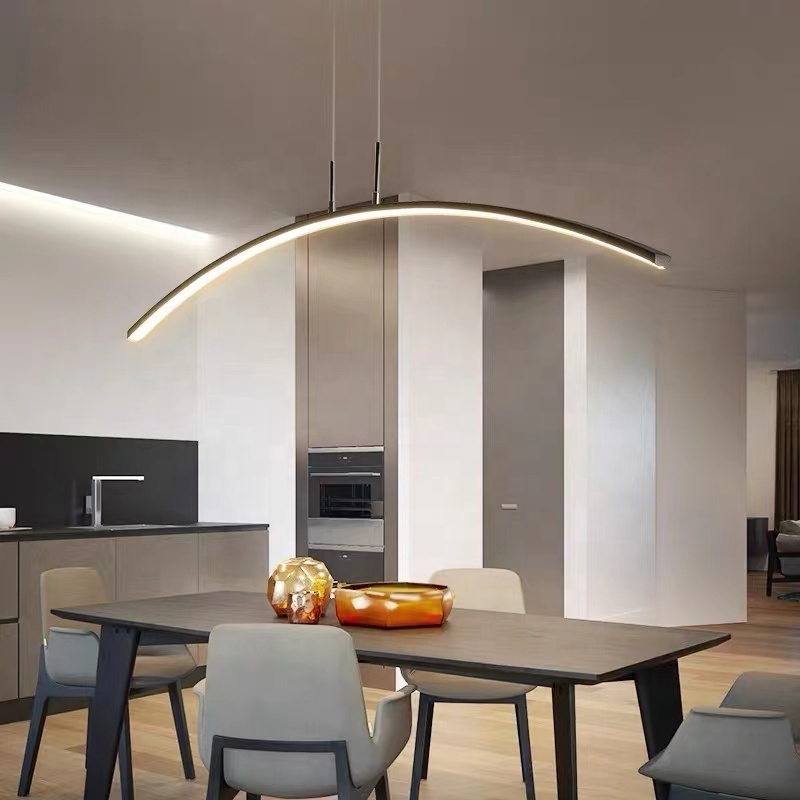 Extremely Simple Minimalist Flush Mount Bar Lamp LED Restaurant Chandelier