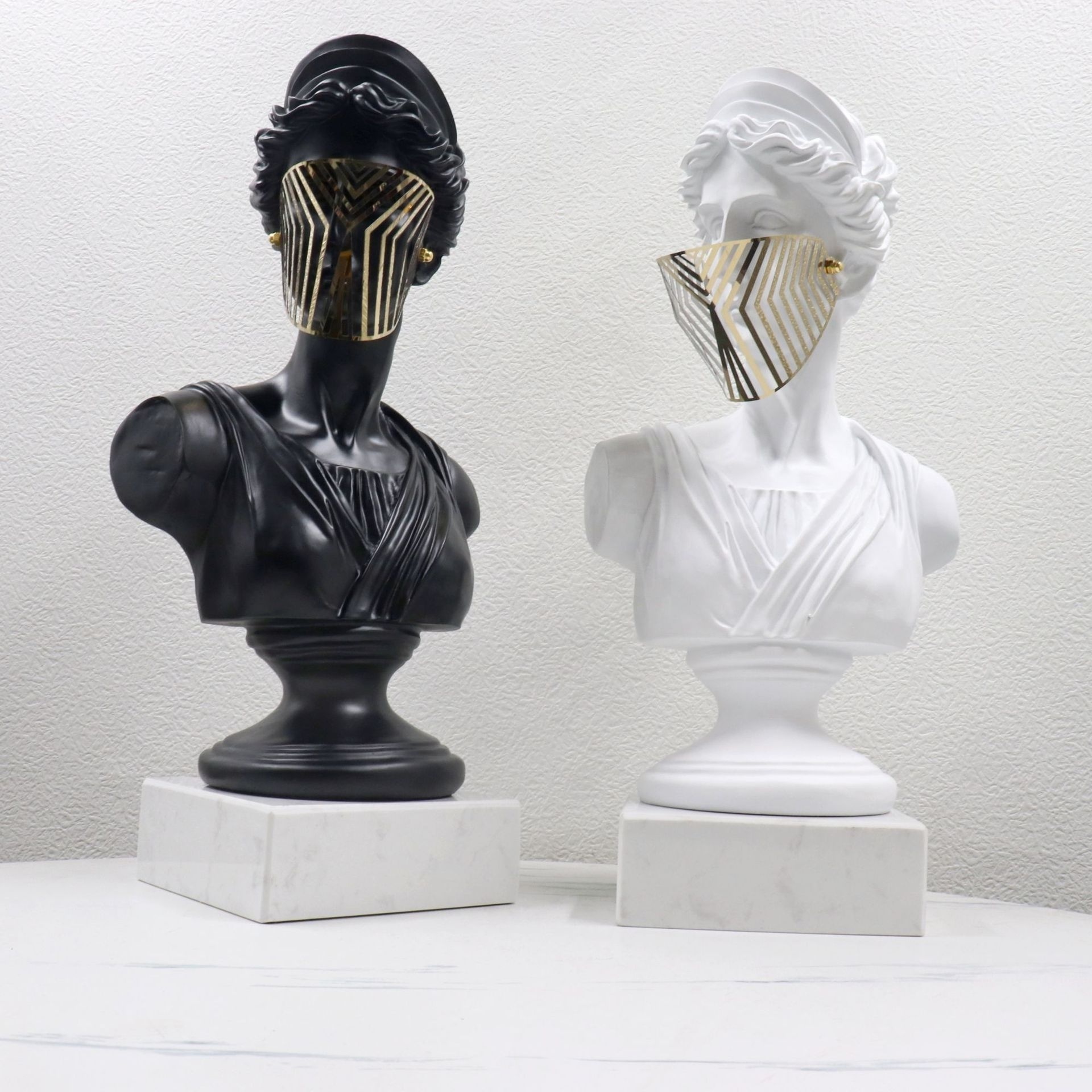 Modern Resin Venus Roman Masked Statue Sculpture For Home Decoration