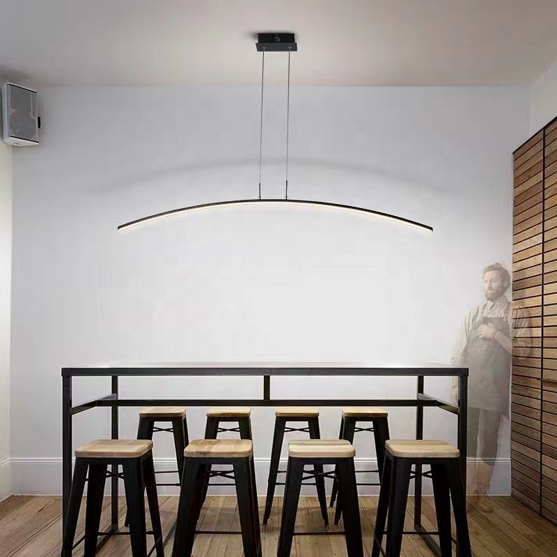 Extremely Simple Minimalist Flush Mount Bar Lamp LED Restaurant Chandelier