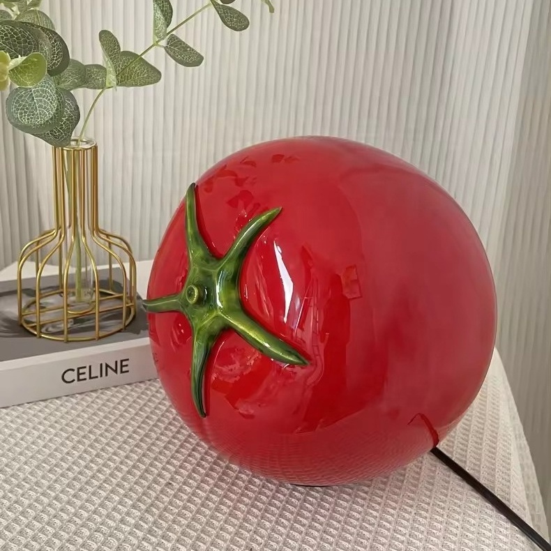 2024 Creative Tomato Shape Craft LED Table Lamp For Home Decoration