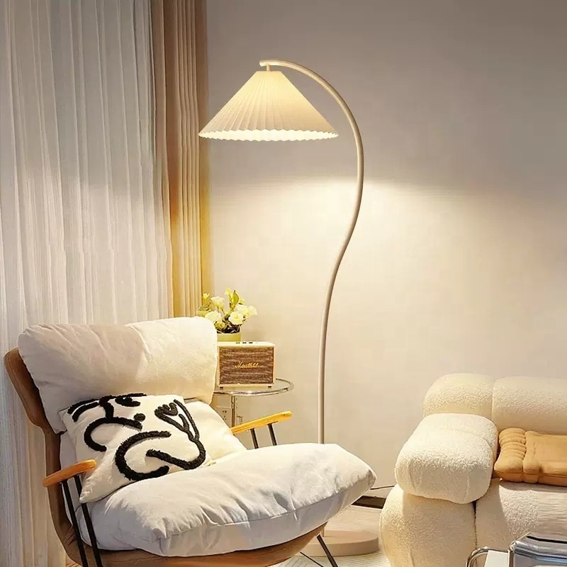 Modern LED Cheap Price Umbrella Shape Reafing Wooden Arc Floor Lamp For Living Room