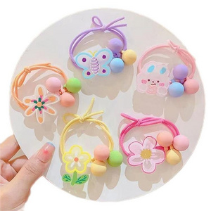 Yi sugar Fashion Elastic Cute Animal Hair Accessories Baby Cartoon Flower Butterfly Hair Tie Fabric Scrunchy for Children Girls