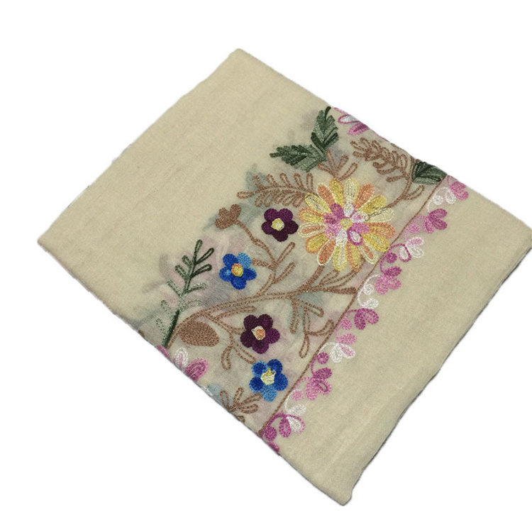 Plain Embroidered Floral Viscose Scarf Shawl From Indian Bandana Print Cotton Scarves and Wraps Foulards Muslim Hijab