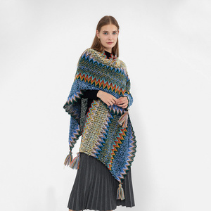 New Fashion Winter Warm Plaid Ponchos And Capes For Women Oversized Shawls Wraps Cashmere Pashmina Female Bufanda Mujer