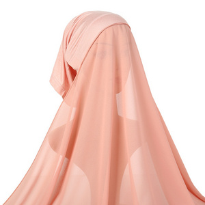 Instant Hijabs With Cap Plain Chiffon Jersey Hijabs For Woman Veil Muslim Islamic Hijab  Scarf For Women's  Headscarf