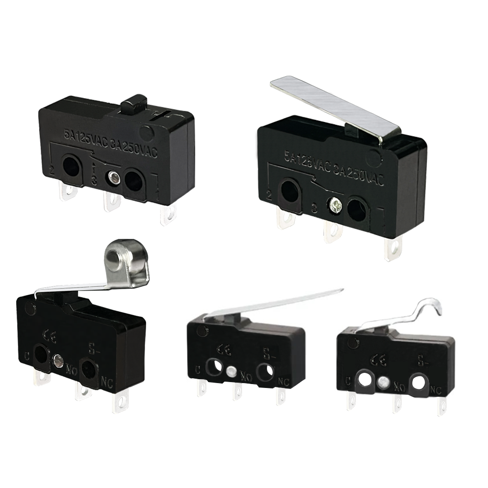 Mini Micro Switch NO/NC Micro Switches 3A 5A 10A 250VAC Arc lever Snap Action Long lever type Roller lever type Microswitch