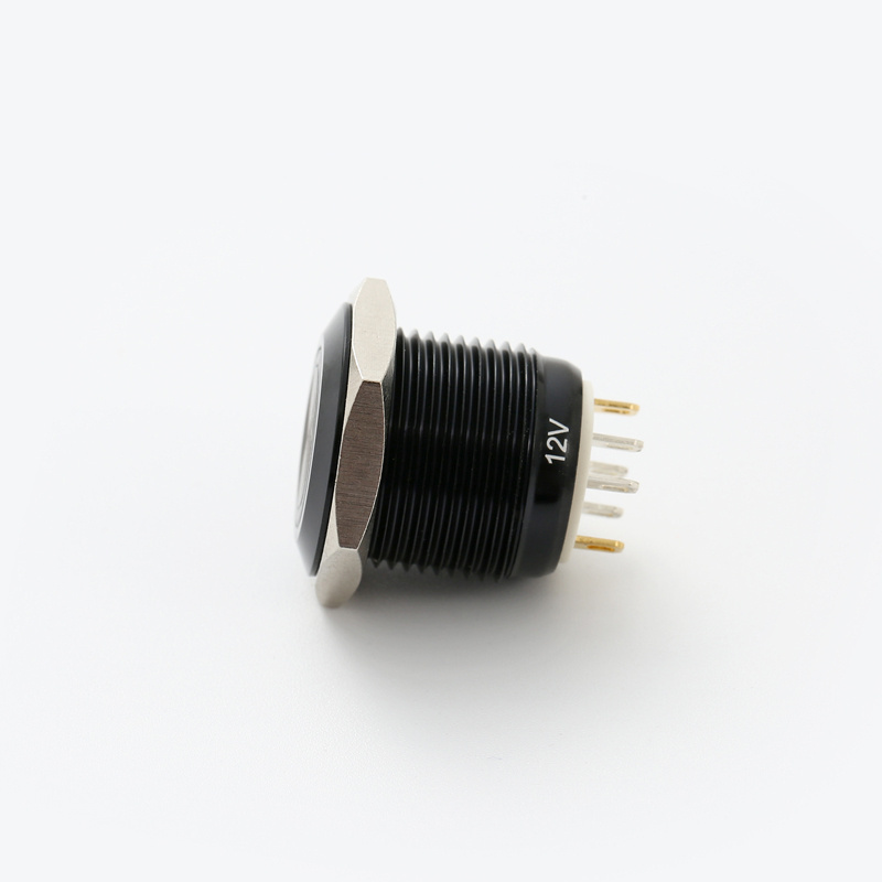 ELEWIND 16mm Momentary (1NO) with black aluminium or stainless steel push button switch (PM161F-10E/J/B/12V/A)