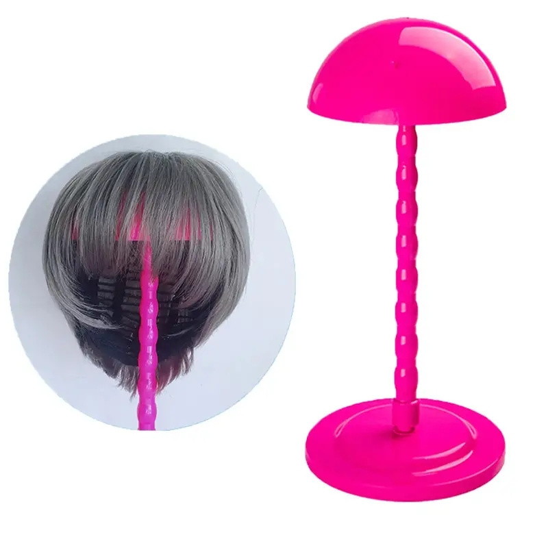 Wholesale Sale Portable Travel 3 Colors  Wig Model Hat Stable Mushroom Head Lightweight  Plastic Wig Stand Holder