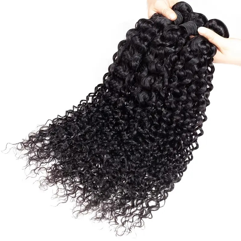 Wholesale Cheap Jerry Curly Hair Bundles Natural Color Kinky Curly 100% Virgin Brazilian Human Hair Bundles With Closure