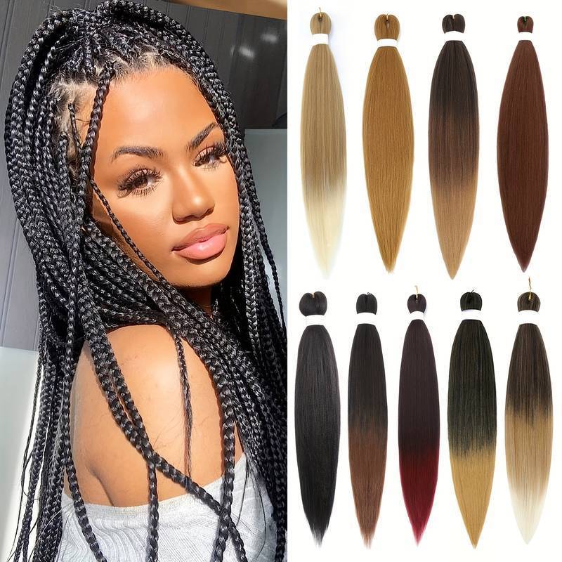 Synthetic Soft Yaki Straight Hair Bulk Jumbo Crochet Hair Braiding Hair Extensions  20'' 26'' For Women