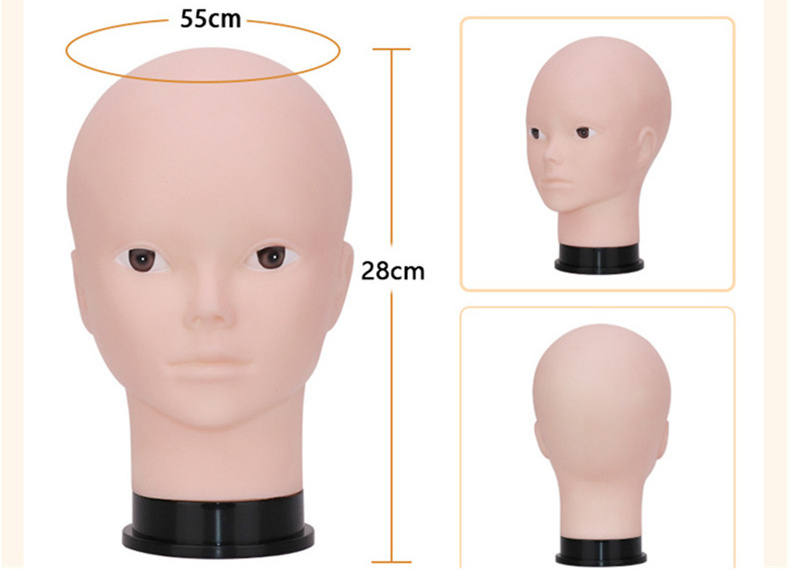 Professional Plastic Realistic Female Bald Dolls Head Display Mannequin Heads For Wig and Hats