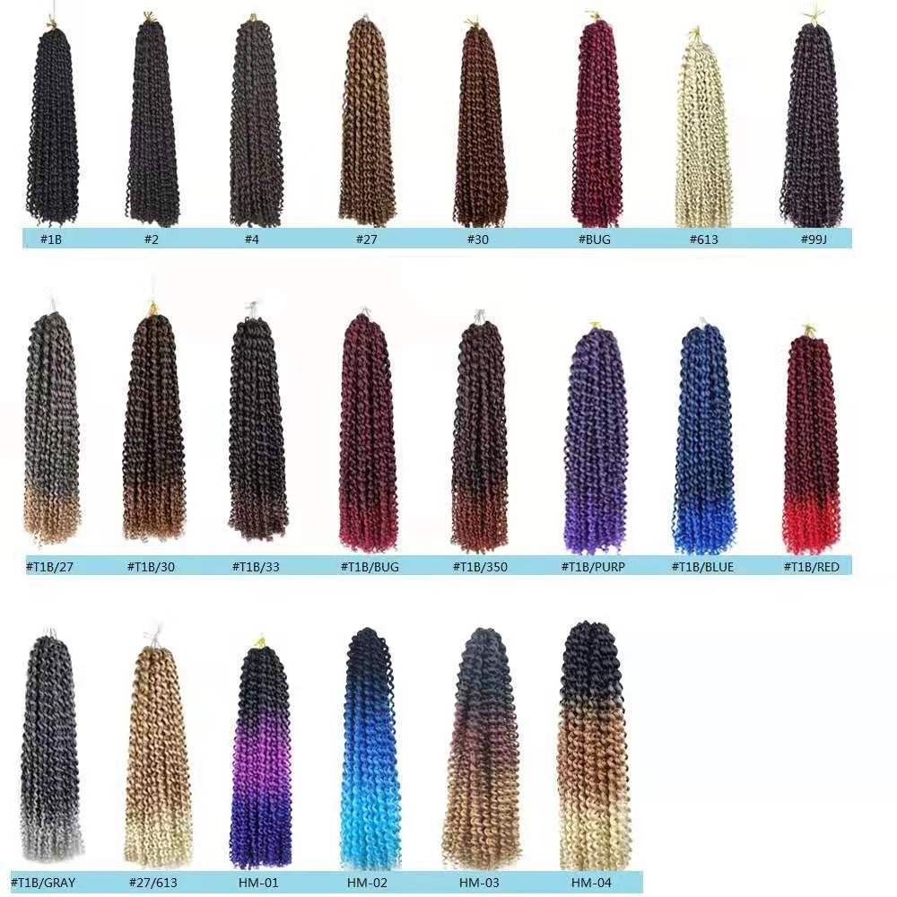 Hot Sale Pre Looped Passion Twist Hair Extension Ombre Water Wavev 18inch 24 inch 30 inch Synthetic Crochet Braiding Hair