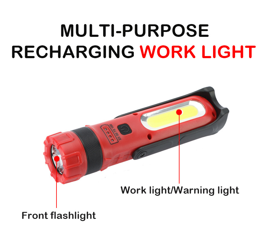 Work light for camping rotating handle magnetic COB rechargeable multi function camping light