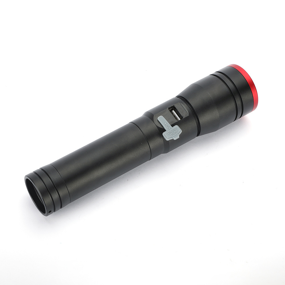 Powerful 18650 Battery Usb Rechargeable Power Bank Led Aluminium Flashlight For Outdoor