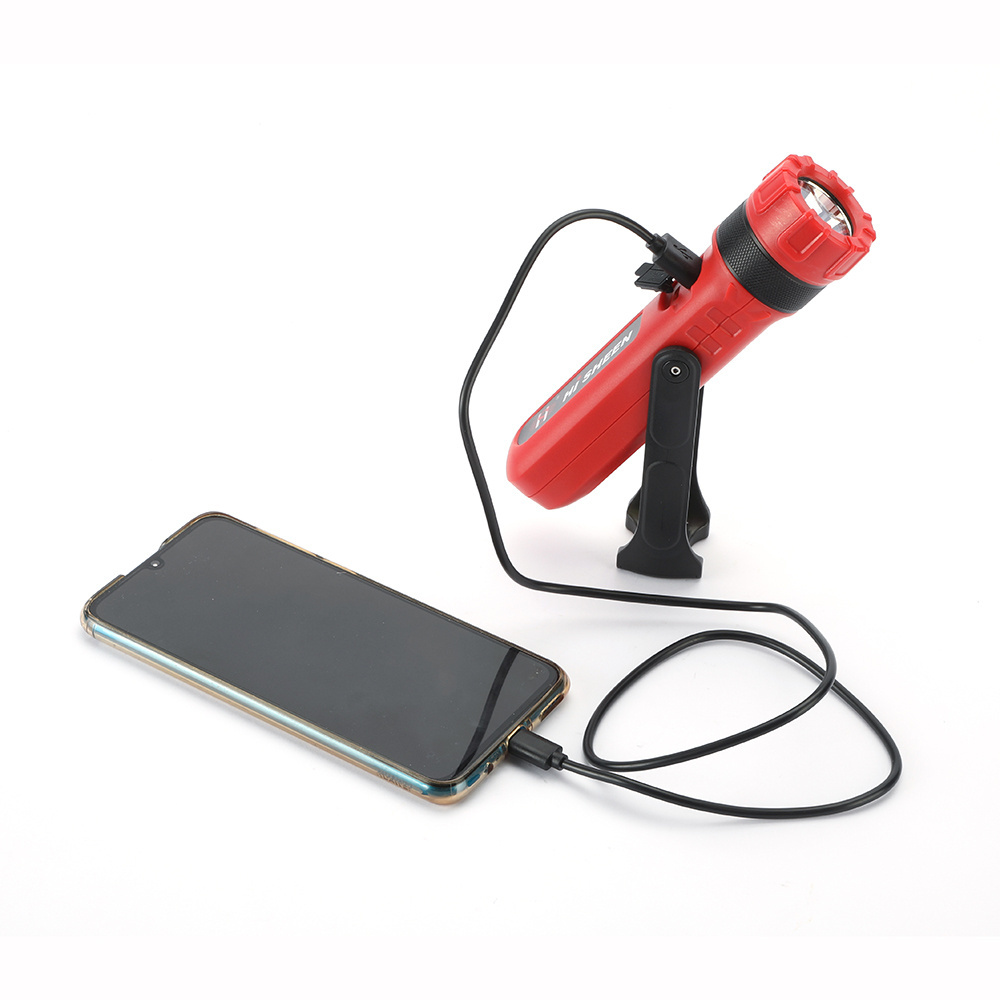 High Power Abs Portable Long Range Handle Torch Light Red Led Torch Rechargeable Flashlight with Magnet