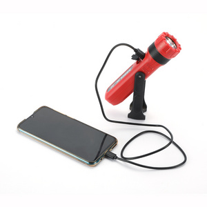 High Power Abs Portable Long Range Handle Torch Light Red Led Torch Rechargeable Flashlight with Magnet