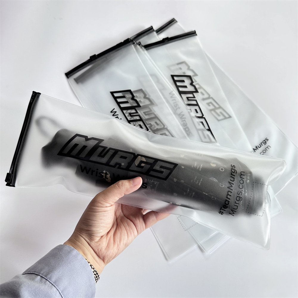 Custom Logo Packaging Bag Frsoted Pvc Plastic Zip Bag Reusable Long Zipper Bag For Umbrella