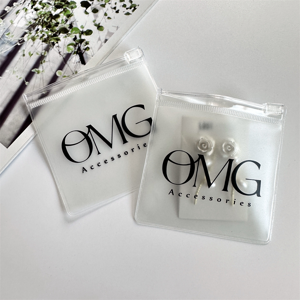 Small Zipper Pvc Bag Custom Logo Plastic Ziplock Jewelry Pouch Transparent Gift Bags For Jewelry Packaging