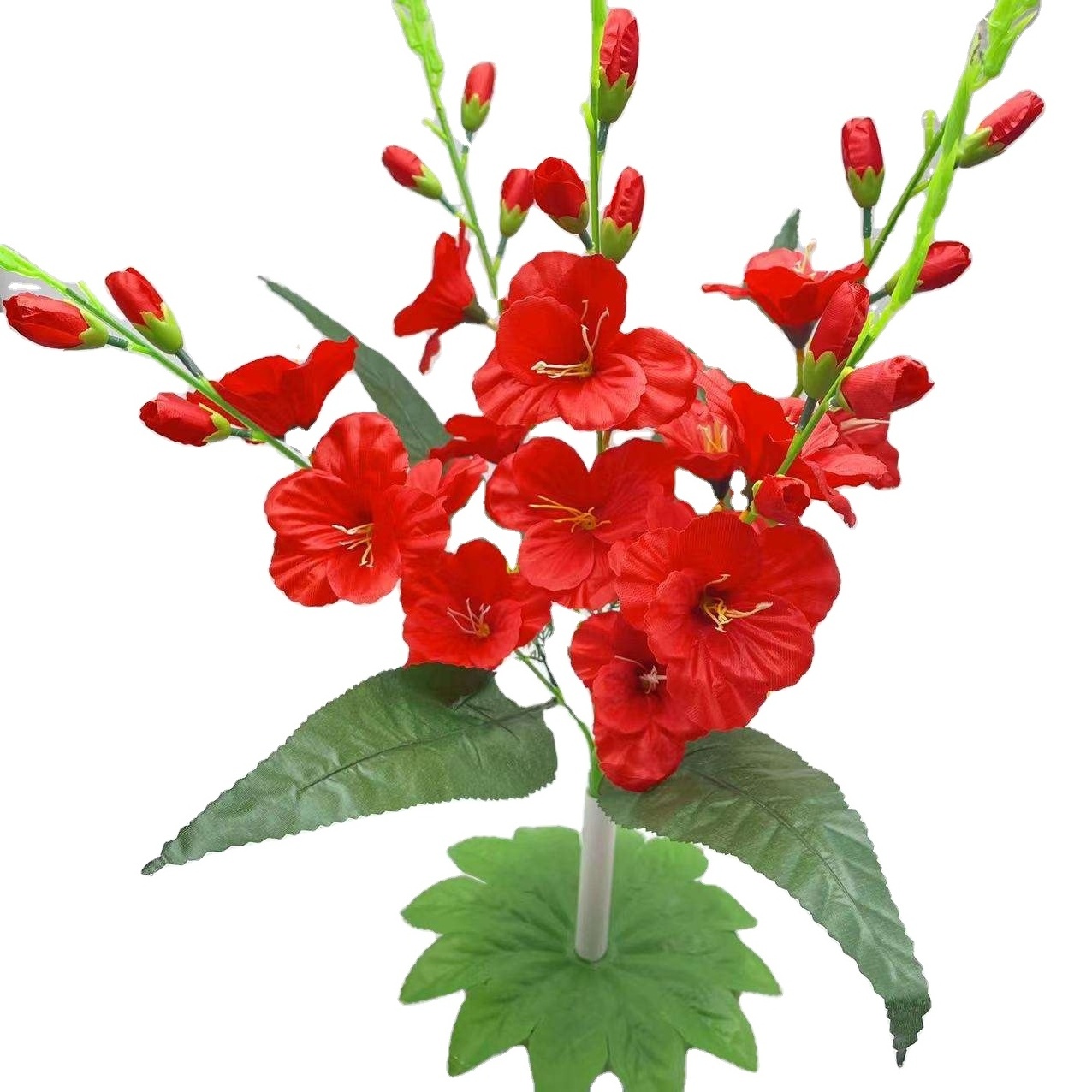 Factory Price Wholesale  Gladiolus Orchid Decoration Artificial 5 head Butterfly Orchid Flower Bouquet