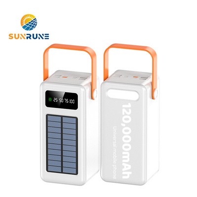 Mobile phone Power Bank 120000mAh Large Capacity LED Powerbank solar panel phone charger Mobile phone Power Charger