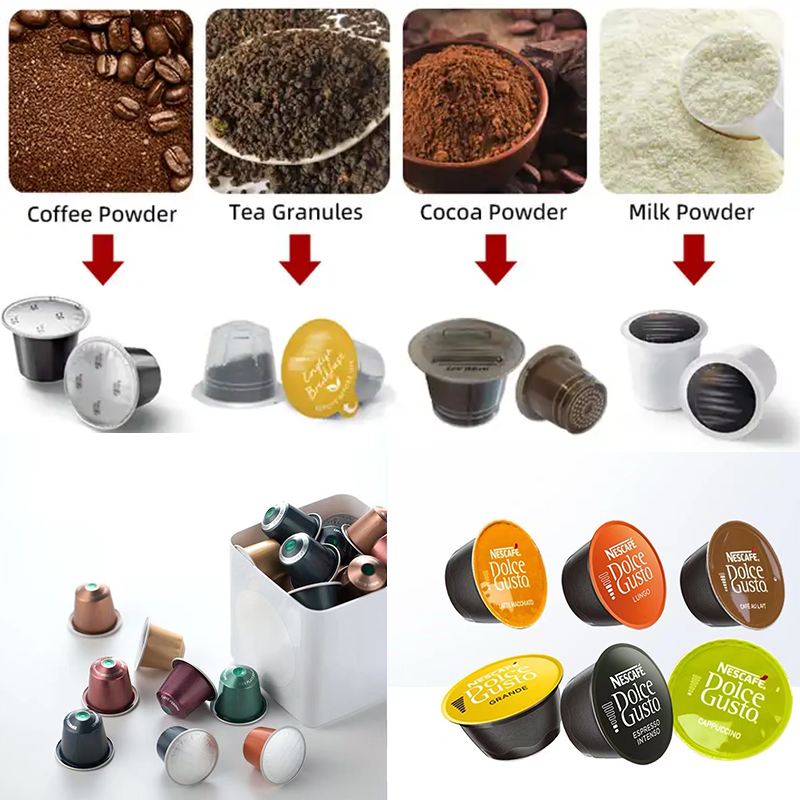 High Speed Aluminum K Cup Coffee Capsules Powder Filling Machine Espresso Capsules Filling  Sealing Machine