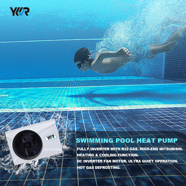 China YKR Europe R32 R410a Small WIFI Air Source DC Inverter Swimming Pool Heat Pump Air Water Spa Pool Heater Factory