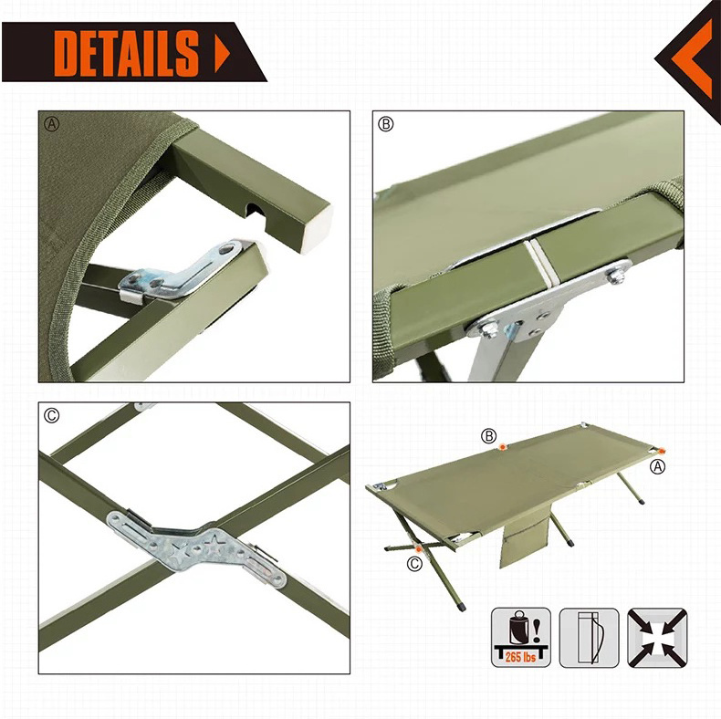 YILU Portable Camping Bed Folding Single Bed Portable Outdoor Used Cot