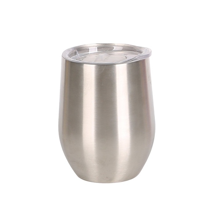 Cross-Border 304 Stainless Steel 12oz Eggshell Cup Double Vacuum U-Shaped Wine Mug Portable Mini Red Wine Flask