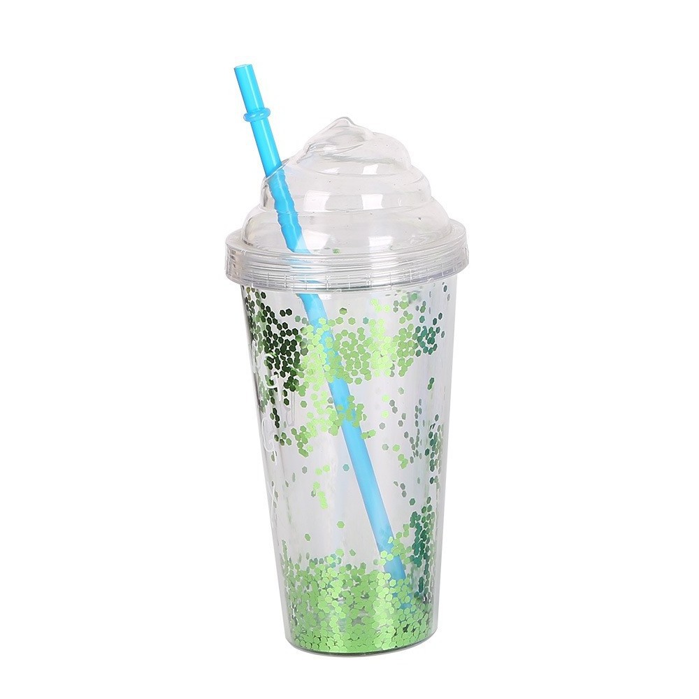 Creative Cartoon Suction Cup Casual Sliding Cover Portable Drink Cup 450ml for Milk Tea Juice