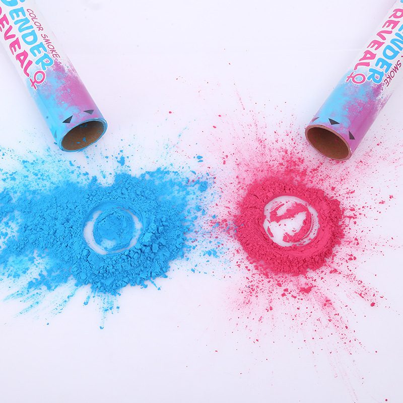 High-Quality Gender Reveal Paper Pink Blue Tube Biodegradable Powder Confetti Cannon